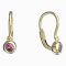 BeKid, Gold kids earrings -101 - Switching on: Circles 15 mm, Metal: Yellow gold 585, Stone: Pink cubic zircon