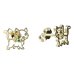 BeKid, Gold kids earrings -1184 - Switching on: Puzeta, Metal: Yellow gold - 585, Stone: Green cubic zircon