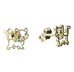BeKid, Gold kids earrings -1184 - Switching on: Puzeta, Metal: Yellow gold - 585, Stone: Light blue cubic zircon