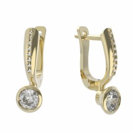BG zlaté náušnice 555 Žluté zlato - 585 Diamant