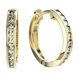 BG zlaté diamantové náušnice 655 kruhy Žluté zlato - 585 Diamant lab-grown