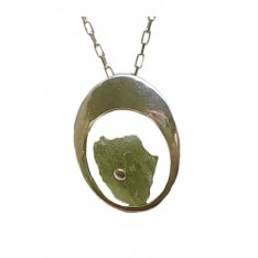 BG náhrdelník přírodní kámen-Vltavín 008