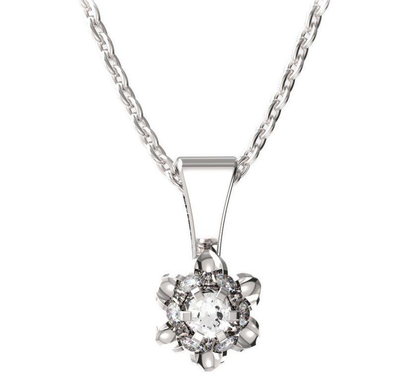 BG zlatý přívěšek 878 Bílé zlato - 585 Diamant