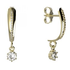 BG zlaté náušnice 1293 Žluté zlato - 585 Diamant