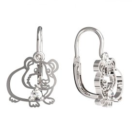 BeKid dětské náušnice morče 1204 Bílé zlato - 585 Diamant