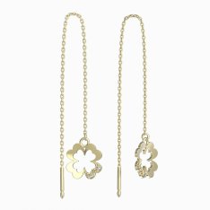 BG zlaté náušnice čtyřlístek 1171 Žluté zlato - 585 Diamant