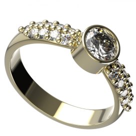 BG zlatý diamantový prstýnek 720 Žluté zlato - 585 Diamant lab-grown