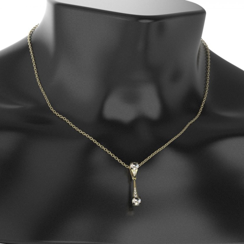 BG zlatý diamantový přívěšek  985 Žluté zlato - 585 Diamant lab-grown