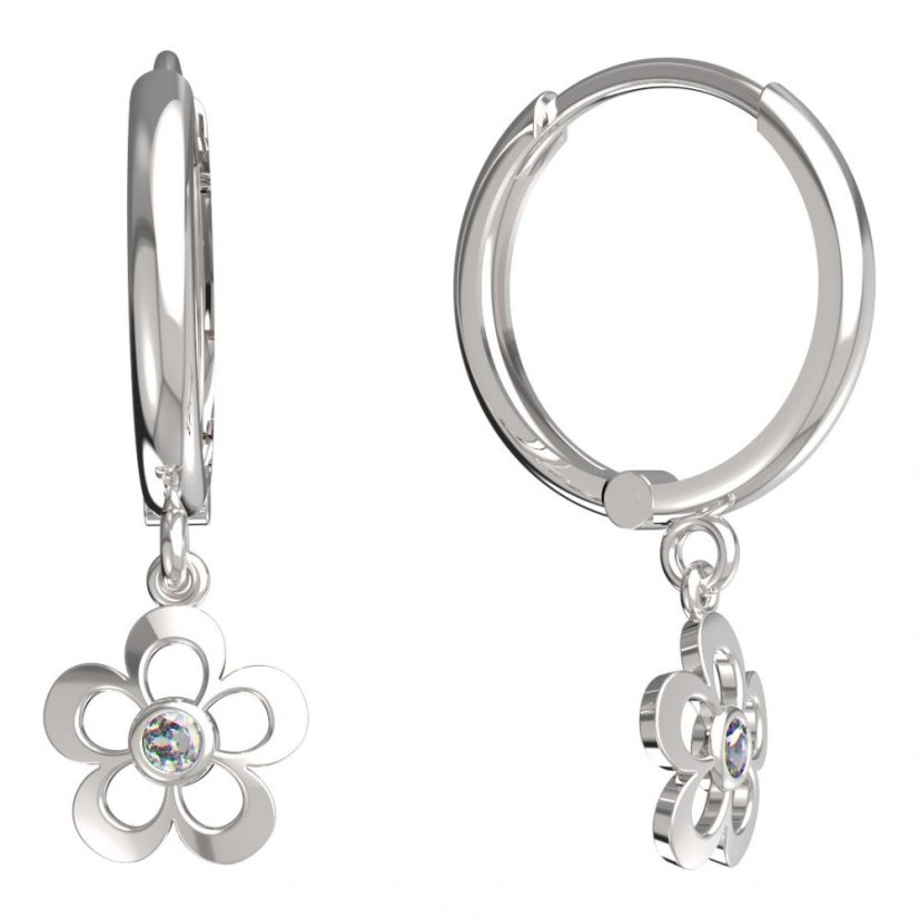 BeKid dětské náušnice pětilístek 833 Bílé zlato - 585 Diamant