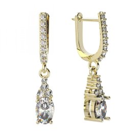 BG zlaté oválné náušnice 984 Žluté zlato - 585 Diamant