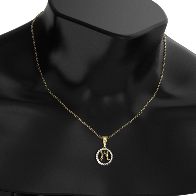 BG zlatý přívěšek Blíženci 052 Žluté zlato - 585 Diamant