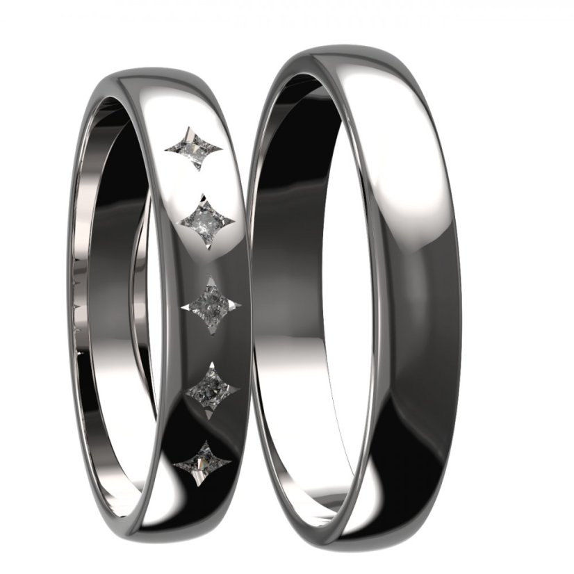 BG zlatý snubní prsten SN09 Pánský Bílé zlato - 585 Bez kamene