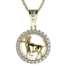 BG zlatý diamantový přívěšek Býk 045 Žluté zlato - 585 Diamant lab-grown