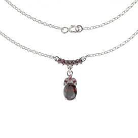 BG náhrdelník 961 Stříbro 925 - rhodium Granát