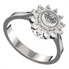 BG zlatý prstýnek 752 Bílé zlato - 585 Bílý kubický zirkon