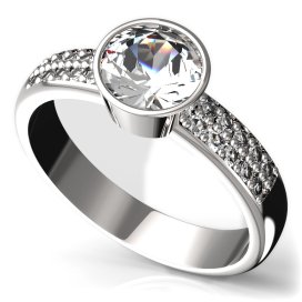 BG zlatý prstýnek 724 Bílé zlato - 585 Diamant