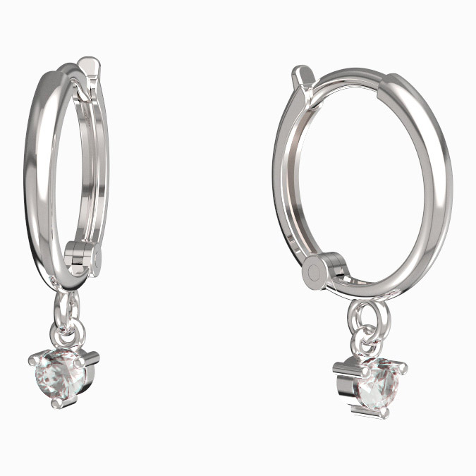 BeKid dětské náušnice 779 Bílé zlato - 585 Diamant