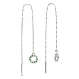 BeKid dětské náušnice 836 Bílé zlato - 585 Zelený kubický zirkon