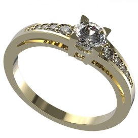 BG zlatý diamantový prstýnek 985 Růžové zlato 585 (30-90dní) Diamant lab-grown