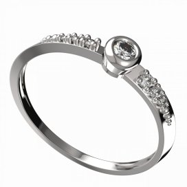 BG zlatý diamantový prstýnek 550 D Bílé zlato - 585 Diamant lab-grown