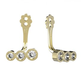 BG komponent k naušnicím tři diamanty - TZ Žluté zlato - 585 Diamant lab-grown