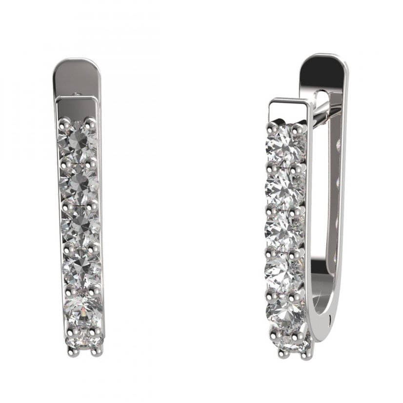BG zlaté náušnice 93 Bílé zlato - 585 Diamant