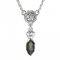 BG necklace with moldavite and garnet 954 - Metal: Silver - gold plated 925, Stone: Moldavit and garnet