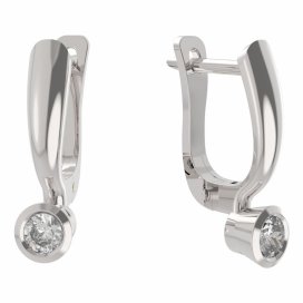 BG zlaté náušnice 551 Bílé zlato - 585 Diamant