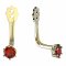 BeKid Gold earrings components 3 - Metal: White gold 585, Stone: Red cubic zircon