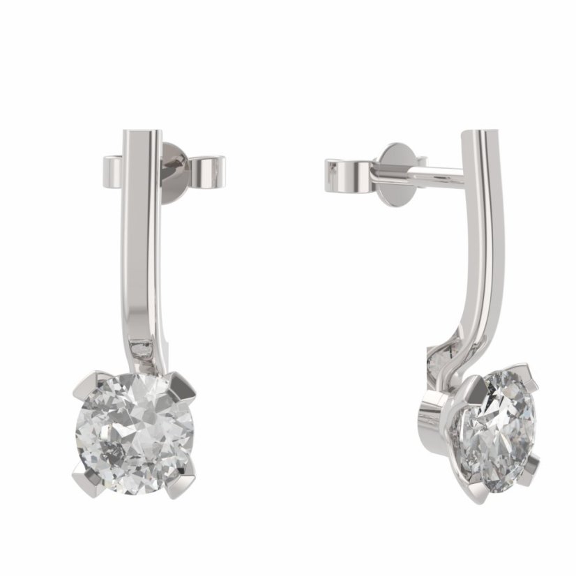 BG zlaté náušnice 558 Bílé zlato - 585 Diamant