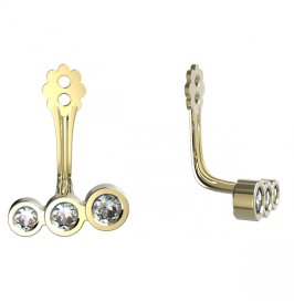 BeKid komponent tři kameny - TZ Žluté zlato - 585 Bílý kubický zirkon