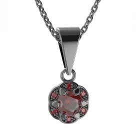 BG přívěs kulatý 994-0 Stříbro 925 - ruthenium (30-90dní) Granát