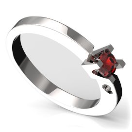 BG zlatý prstýnek 795 Bílé zlato - 585 Červený kubický zirkon