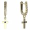 BeKid, Gold kids earrings -1105 - Switching on: Pendant hanger, Metal: Yellow gold 585, Stone: Green cubic zircon