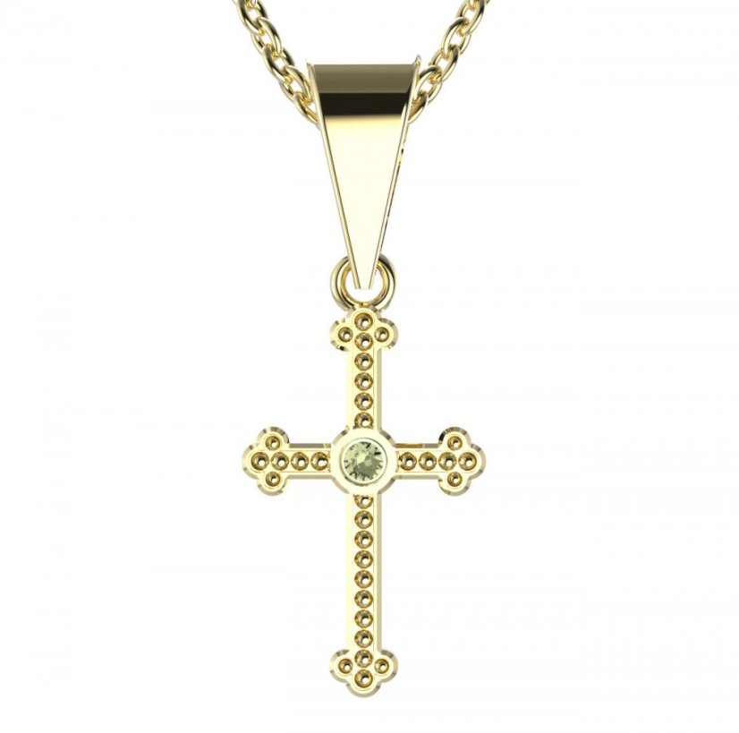 BG zlatý přívěšek křížek 1110 Bílé zlato - 585 Diamant
