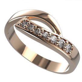 BG zlatý diamantový prsten 918 Růžové zlato 585 (30-90dní) Diamant lab-grown
