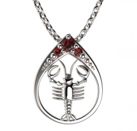 BG granátový přívěšek Rak 047 Stříbro 925 - rhodium Granát