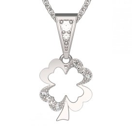 BG zlatý přívěšek 1170 Bílé zlato - 585 Bílý kubický zirkon