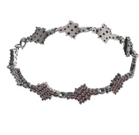 BG náramek 077 Stříbro 925 - ruthenium (30-90dní) Granát