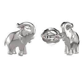 BG zlaté náušnice slon 1577 Bílé zlato - 585