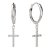 BG zlaté náušnice křížek 1107 Bílé zlato - 585 Diamant