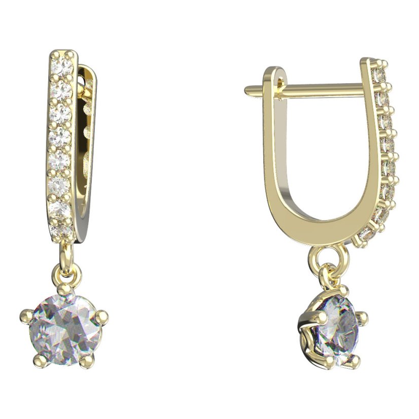 BeKid dětské náušnice 874 Žluté zlato - 585 Diamant