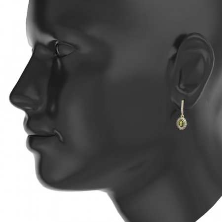 BG earrings with natural garnet or moldavian 1483