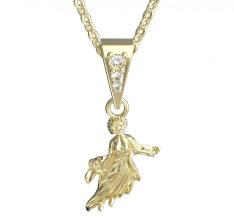 BG zlatý přívěšek Panna 040 Žluté zlato - 585 Diamant