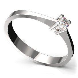 BG zlatý prstýnek 777 Bílé zlato - 585 Diamant