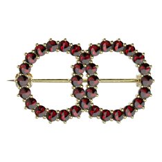 BG brož 027 Stříbro 925 - pozlacené Granát