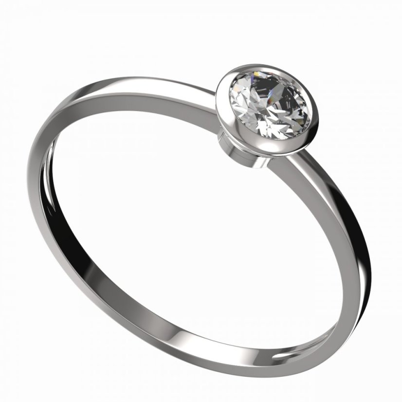 BG zlatý diamantový prstýnek 555 C Bílé zlato - 585 Diamant lab-grown