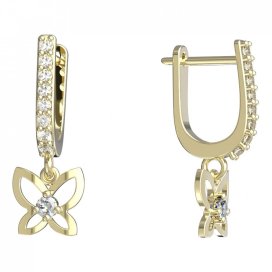 BeKid dětské náušnice motýlek 844 Žluté zlato - 585 Diamant