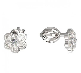 BeKid dětské náušnice šestilístek 866 Bílé zlato - 585 Diamant
