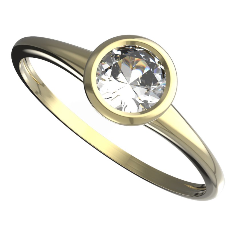BG zlatý prstýnek 557 I Žluté zlato - 585 Diamant